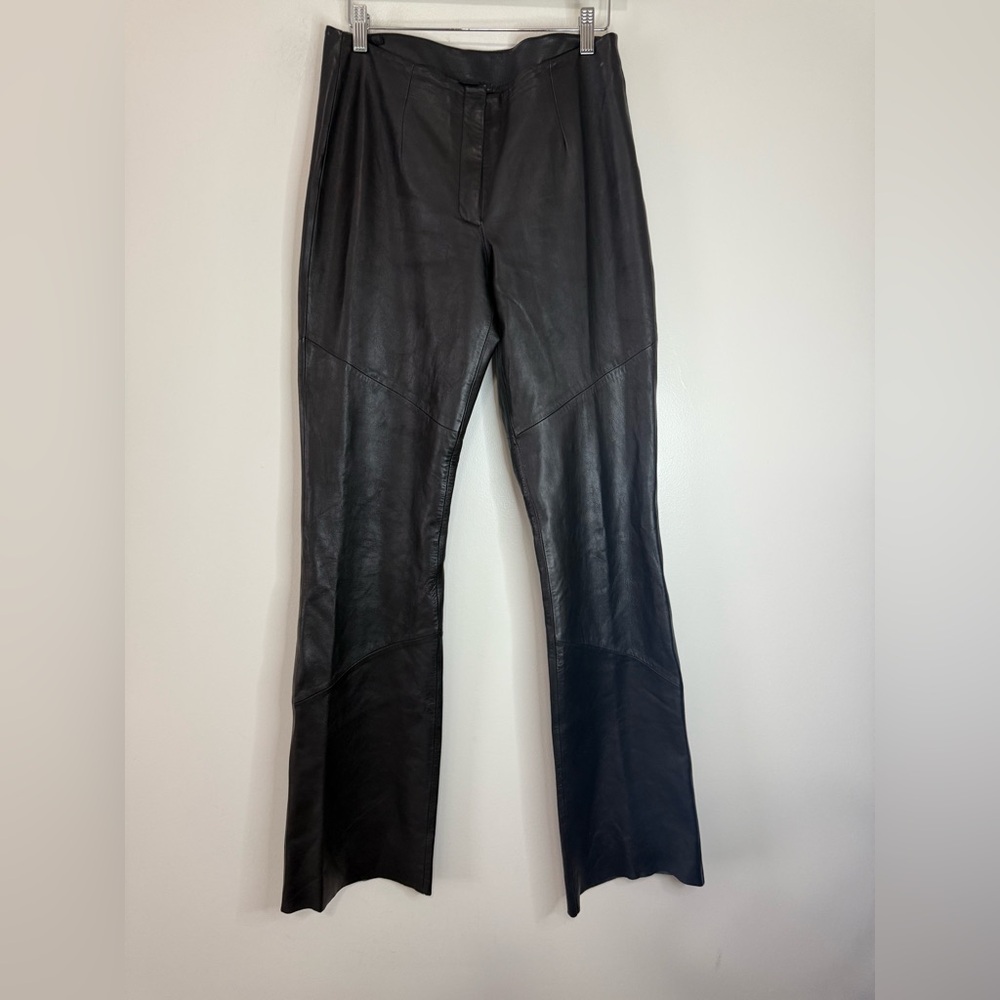Wilson’s Black Leather bootcut Pants super soft leather In size 8